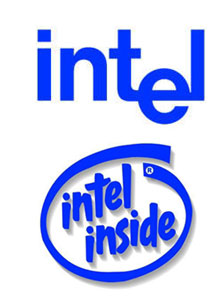 上為英特爾公司舊標識，下為被取代的“Intel Inside”標識